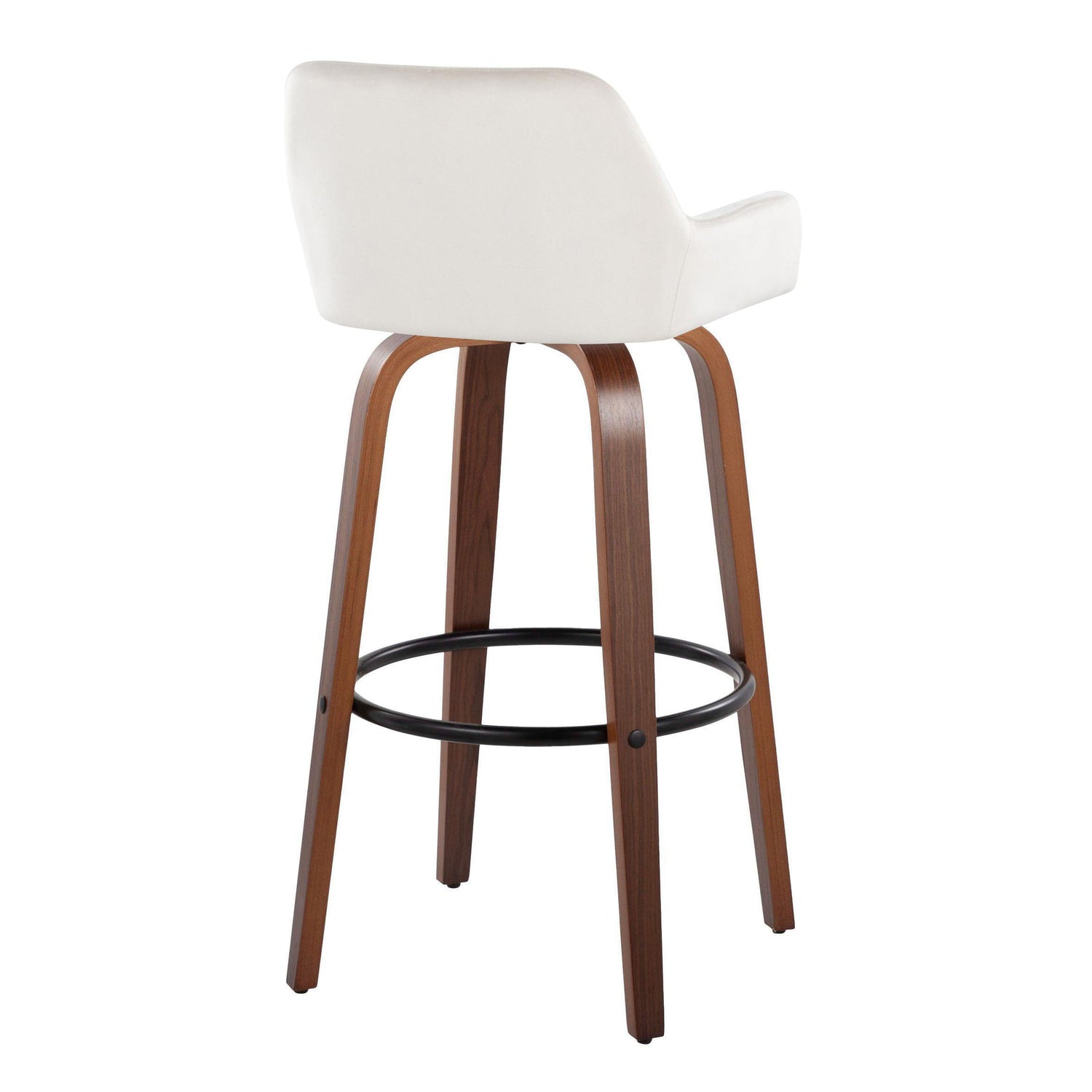 Daniella - Contemporary Fixed Height, Barstool &amp; Swivel And Round Footrest (Set of 2)