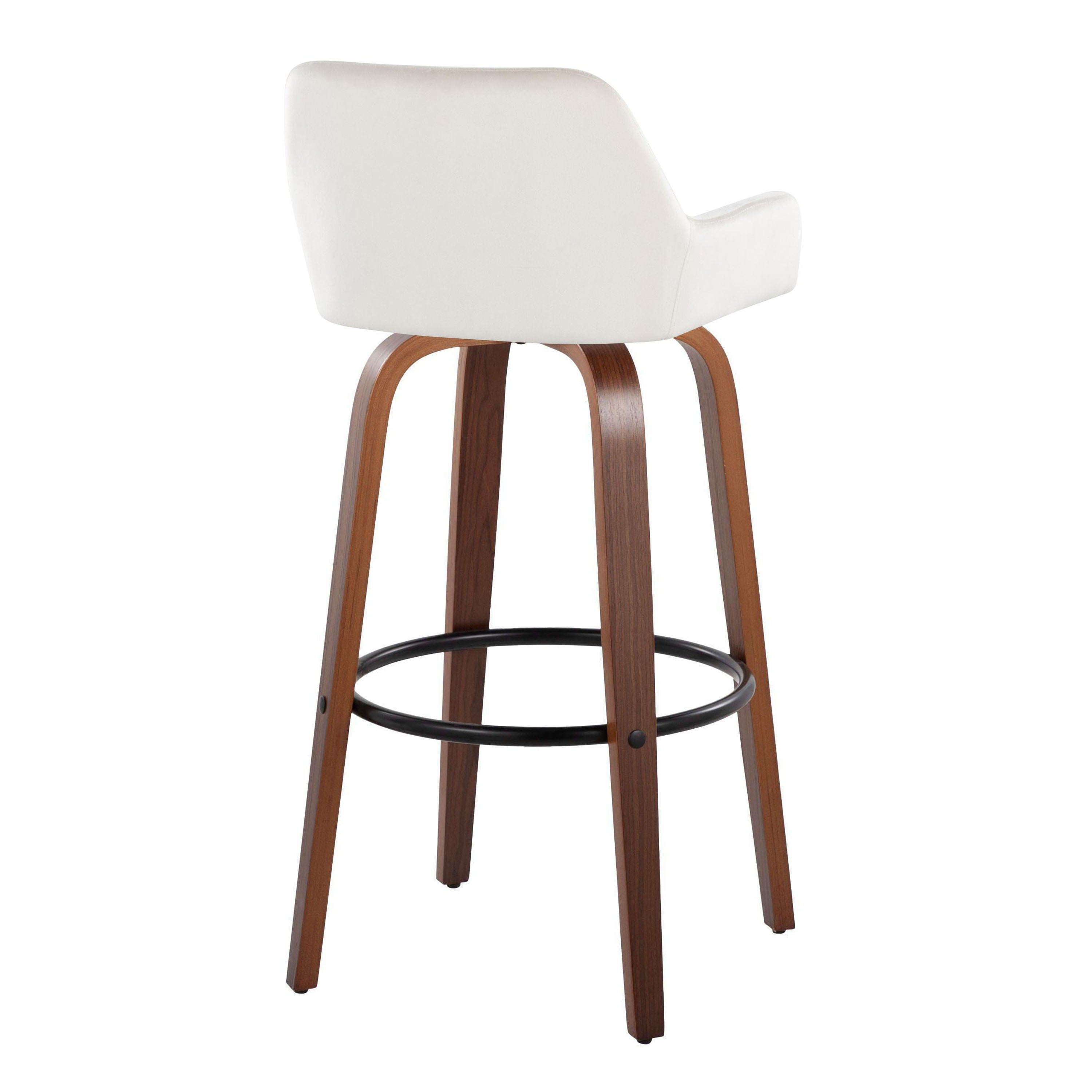 Daniella - Contemporary Fixed Height, Barstool &amp; Swivel And Round Footrest (Set of 2)
