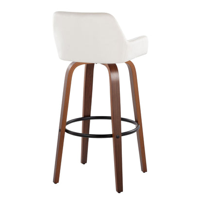 Daniella - Contemporary Fixed Height, Barstool &amp; Swivel And Round Footrest (Set of 2)