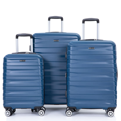 3 Piece Luggage Sets Lightweight &amp; Durable Expandable Suitcase With Two Hooks