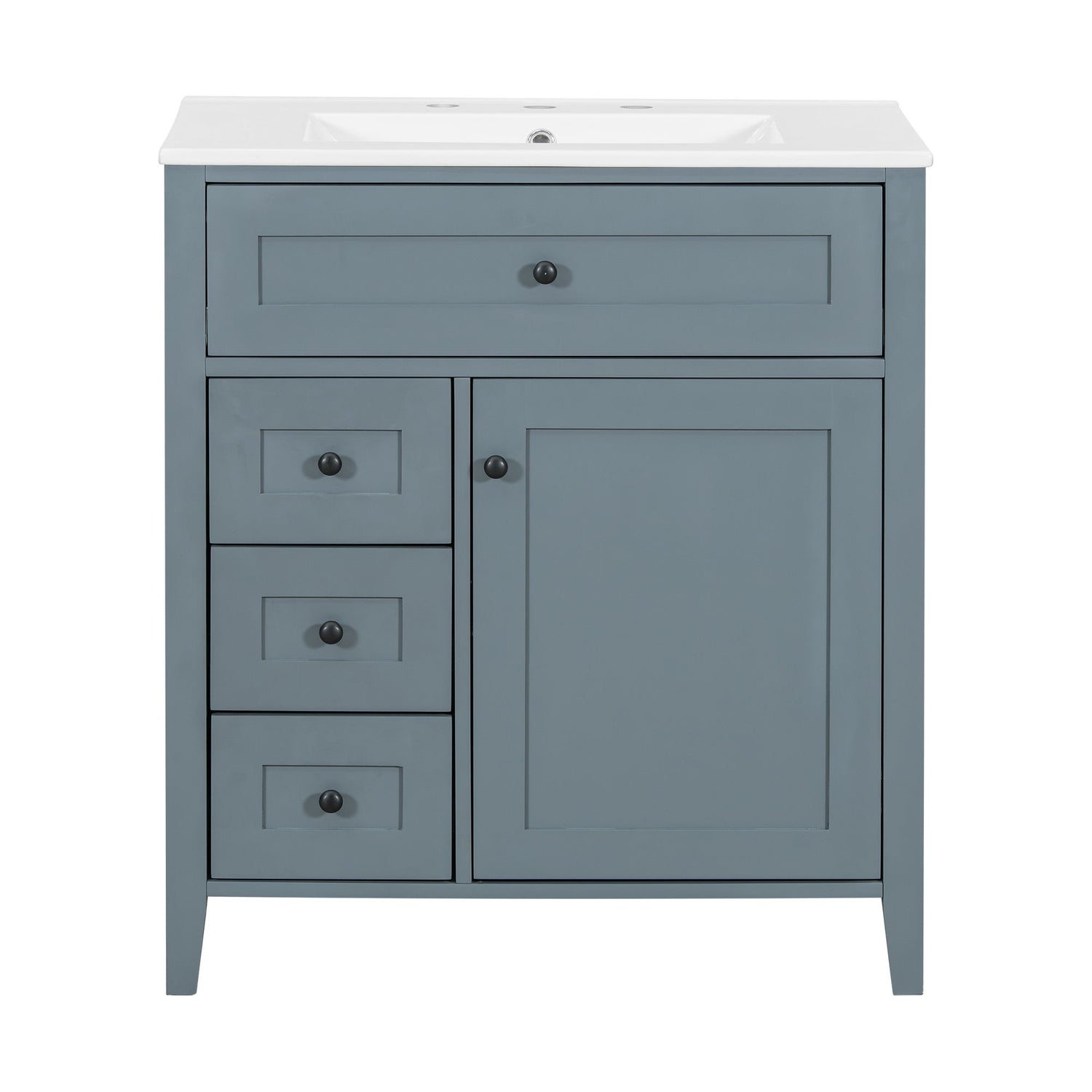 Modern Bathroom Vanity With Sink, 3 Drawers And Adjustable Shelf