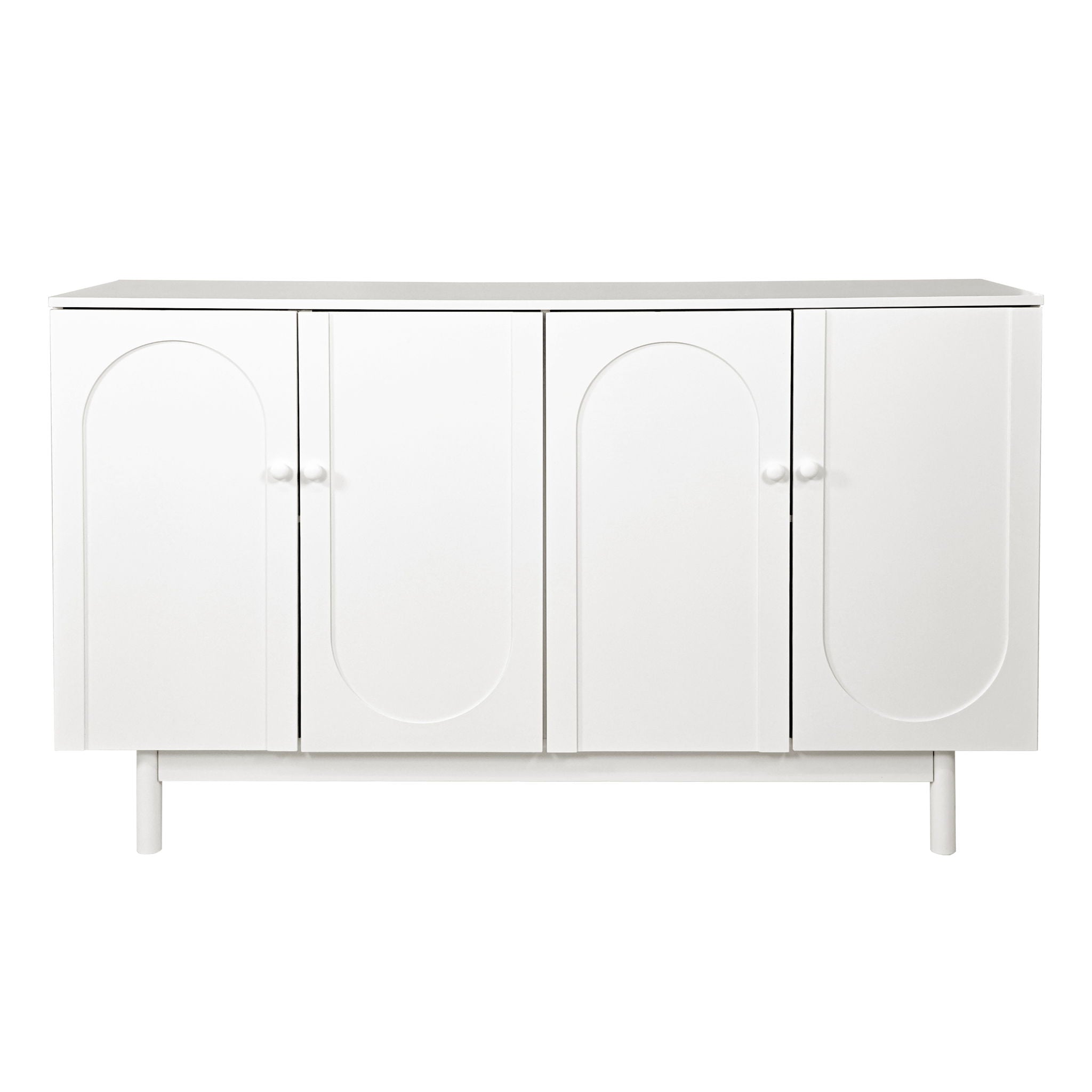 4 Door Storage Cabinet For Living Room - White