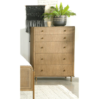 Stevie - Rectangular 5 Drawer Chest - Sand
