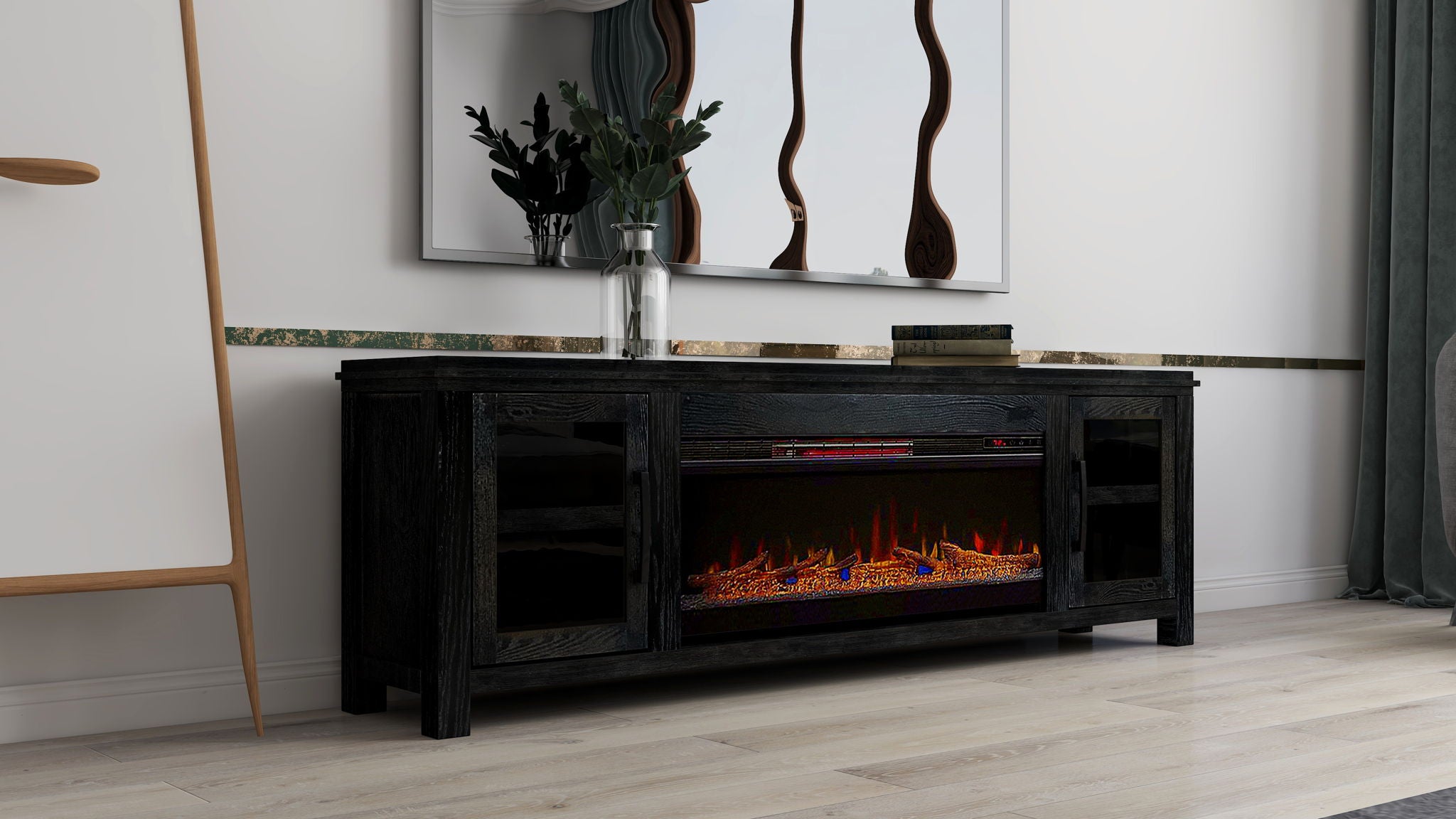 Tybee - Electric Fireplace TV Console For TVs Up To 95&quot; - Clove