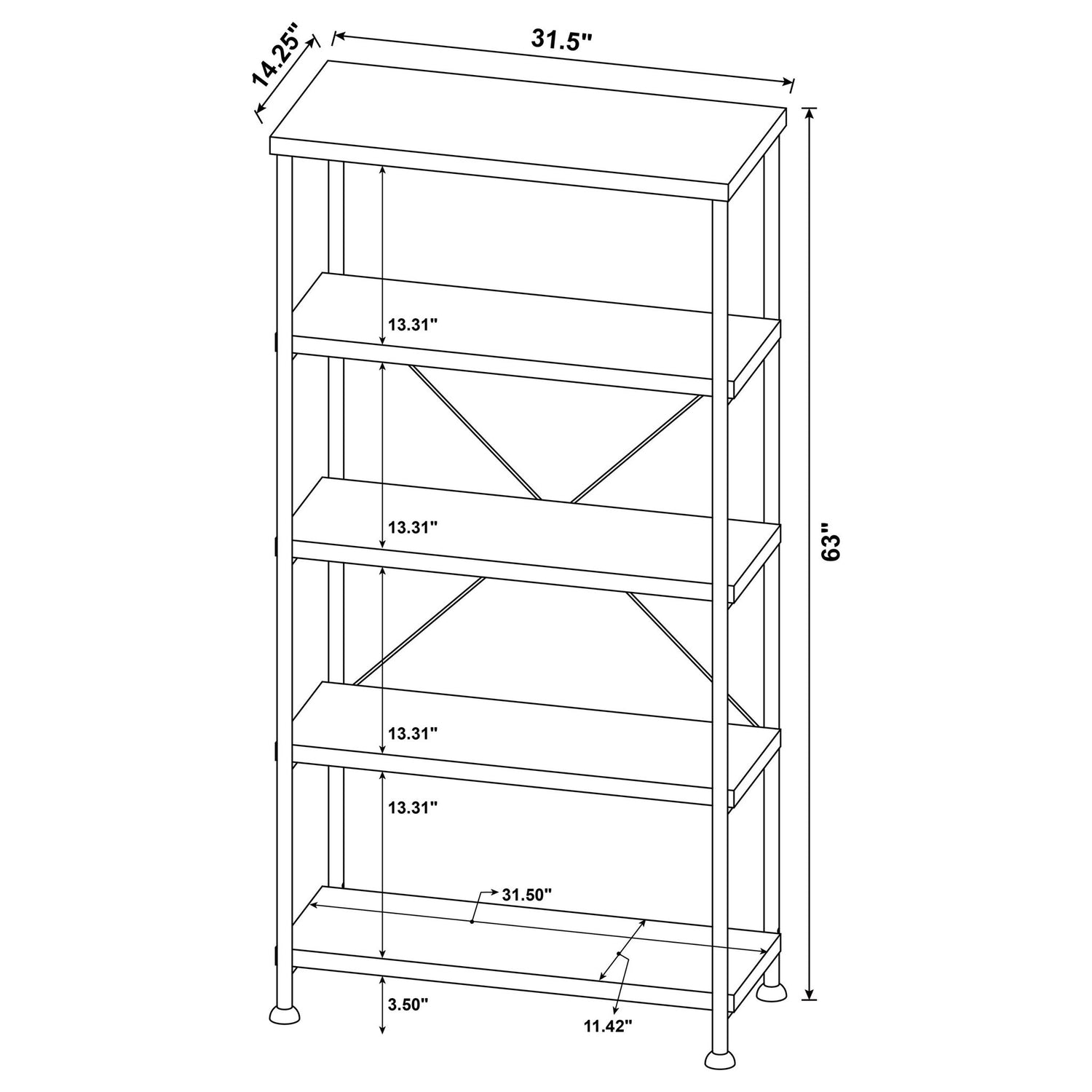 4 Shelf Bookcase