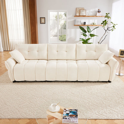Modern Sofa &amp; Pillows, Textured Cover, High Rebound Cushions