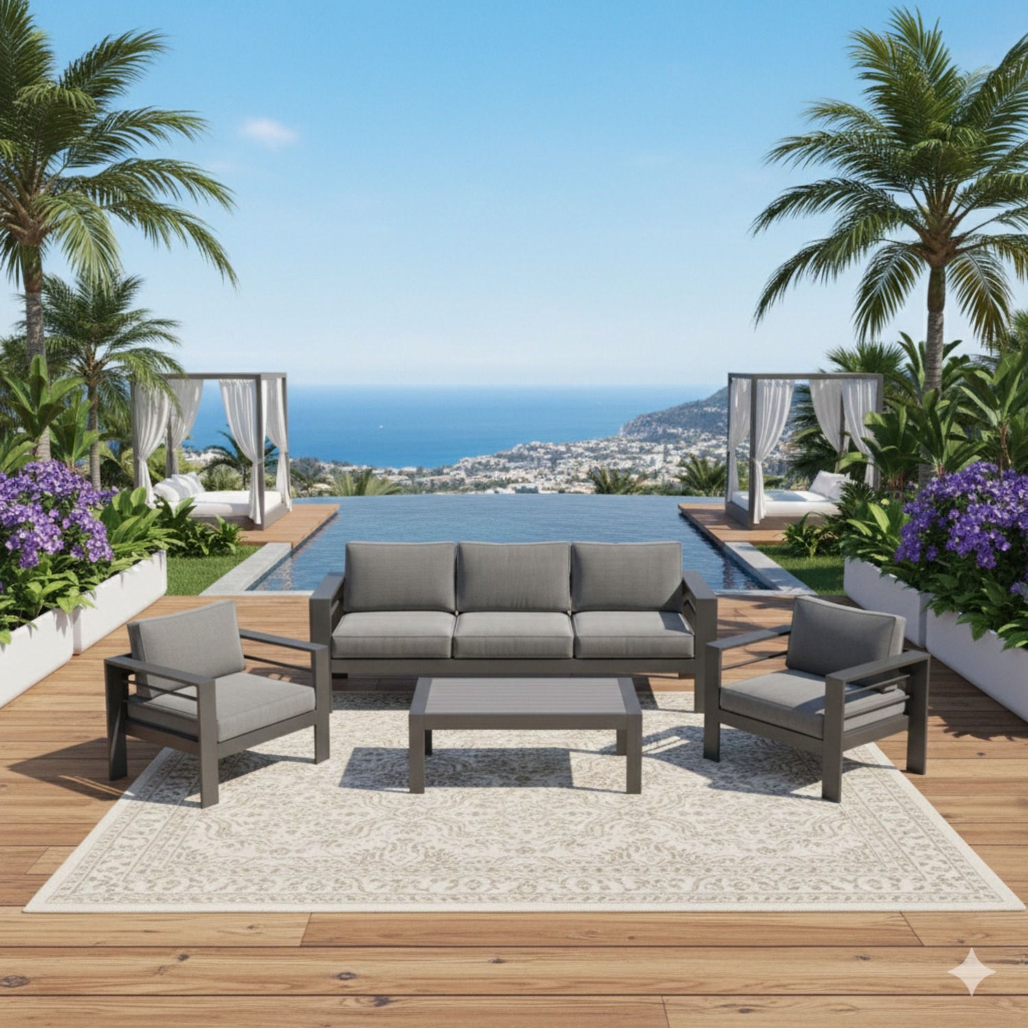 Outdoor Patio Set, All-Weather &amp; Thick Cushions
