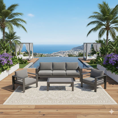 Outdoor Patio Set, All-Weather &amp; Thick Cushions