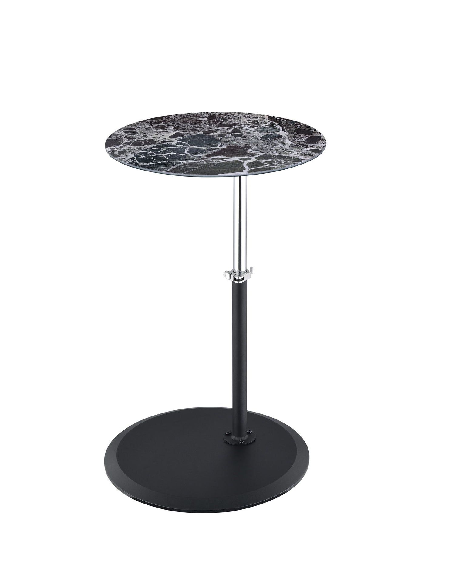 Orbit - 15.5&quot; End Table With Height Adjustable Marble Textured Top