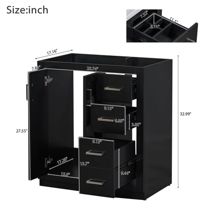 Bathroom Vanity With Sink, Storage Cabinet, Freestanding Set With 3 Drawers &amp; Soft Closing Doors