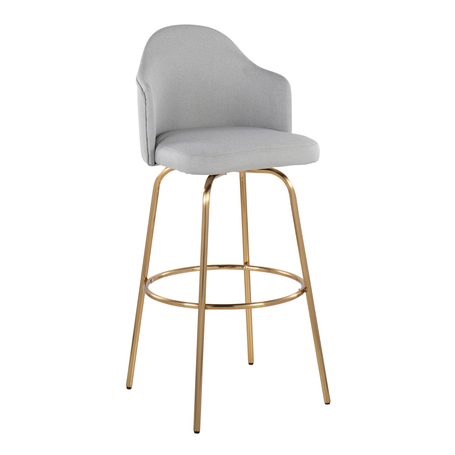 Ahoy - Contemporary Fixed Height Bar Stool &amp; Round Footrest (Set of 2)