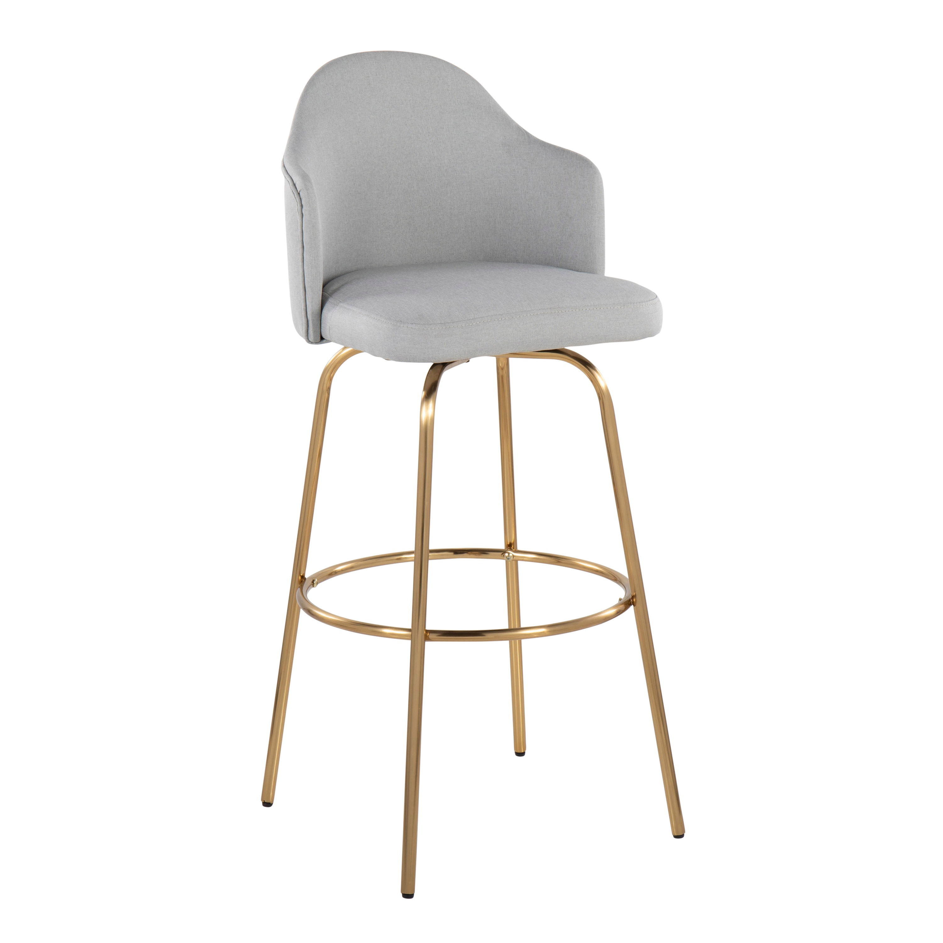 Ahoy - Contemporary Fixed Height Bar Stool &amp; Round Footrest (Set of 2)