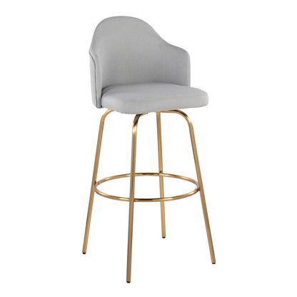 Ahoy - Contemporary Fixed Height Bar Stool &amp; Round Footrest (Set of 2)