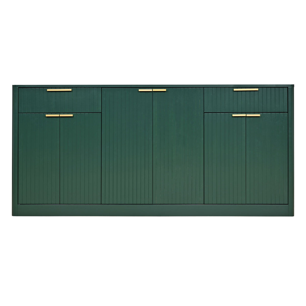 Large Fluted Buffet Sideboard, Wine Bar Storage Cabinet With 6 Doors &amp; 2 Drawers