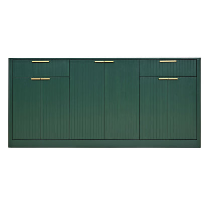 Large Fluted Buffet Sideboard, Wine Bar Storage Cabinet With 6 Doors &amp; 2 Drawers