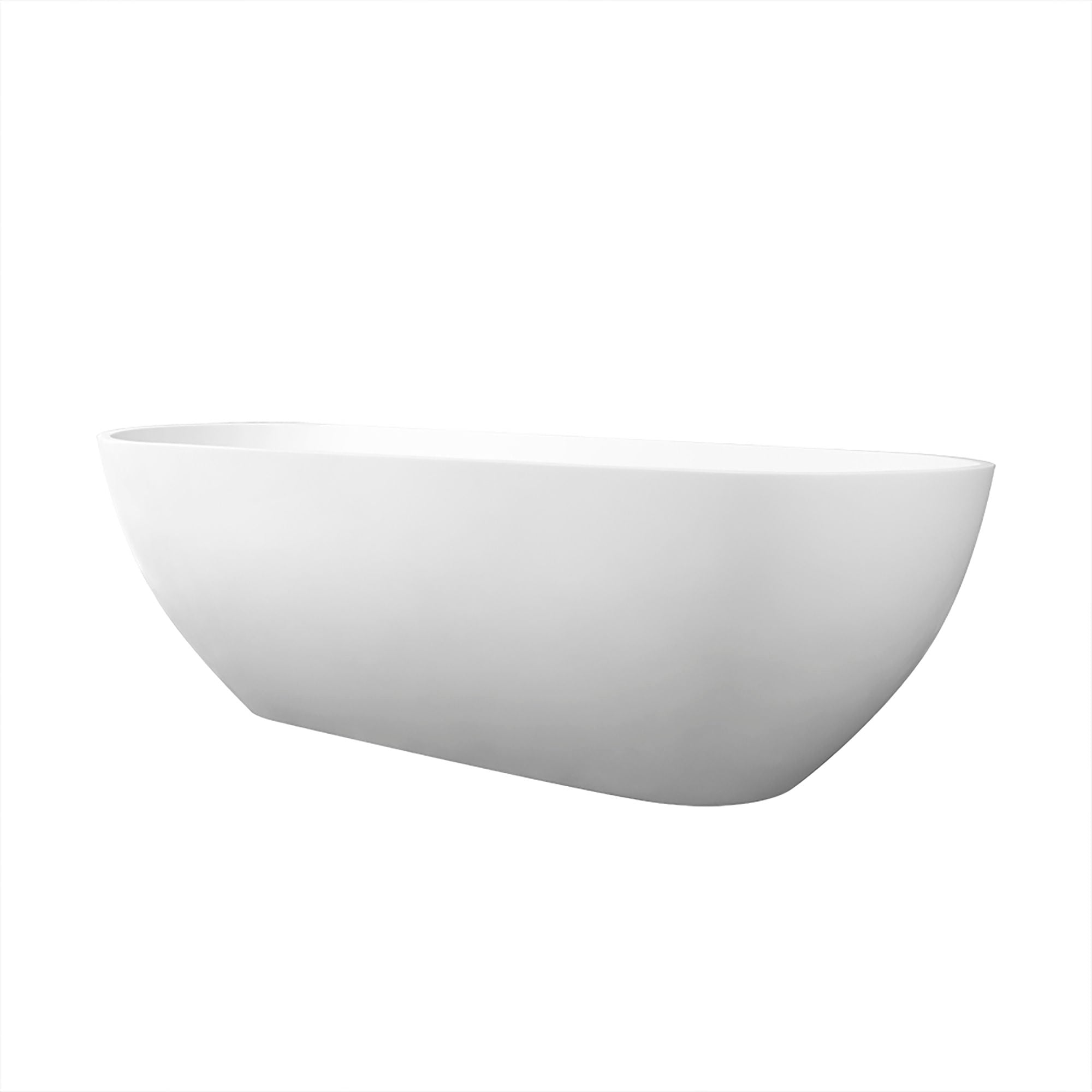 68.9&quot; Freestanding Solid Surface Soaking Bathtub For Bathroom - Matte White