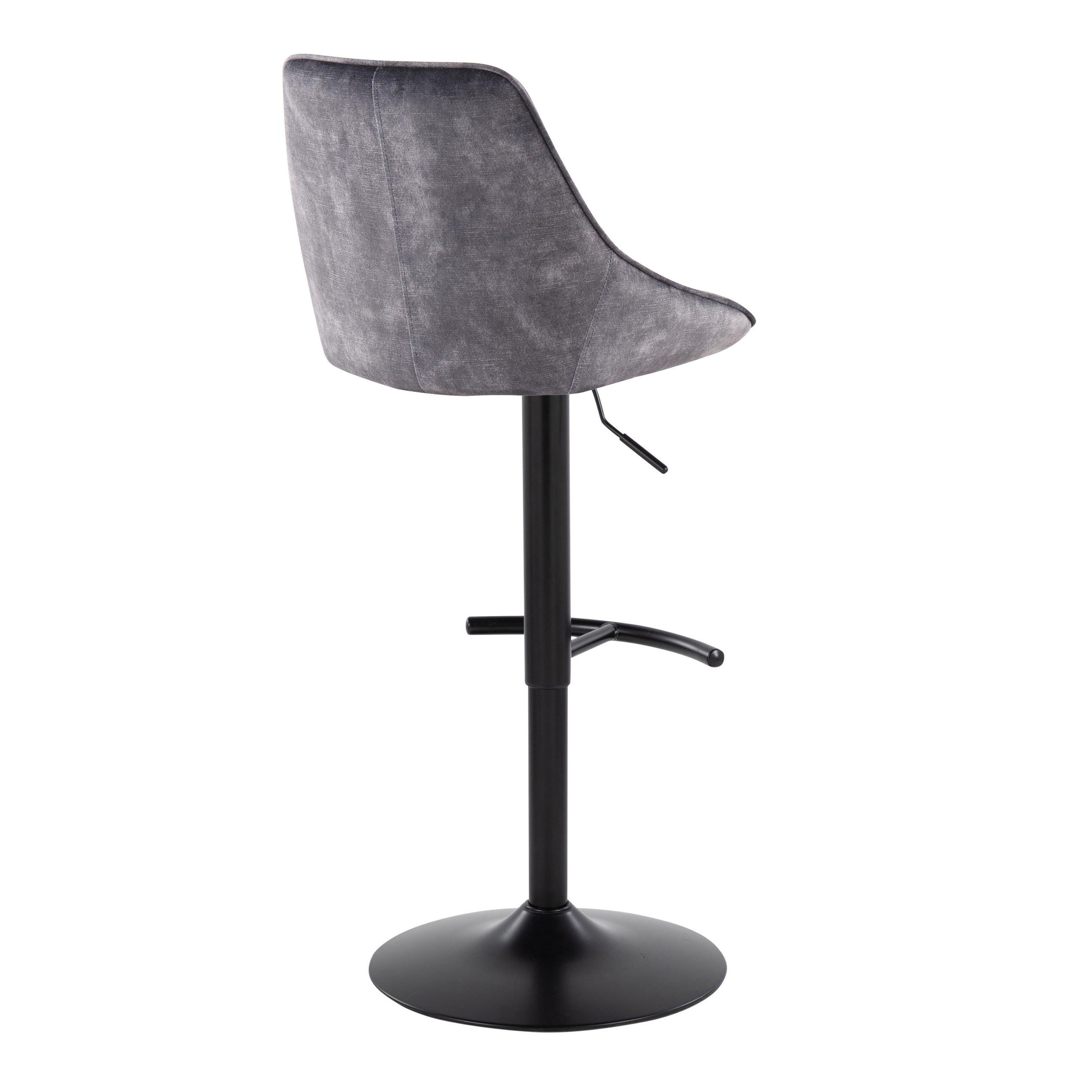 Diana - Contemporary Adjustable Barstool &amp; Swivel With Rounded T Footrest (Set of 2)