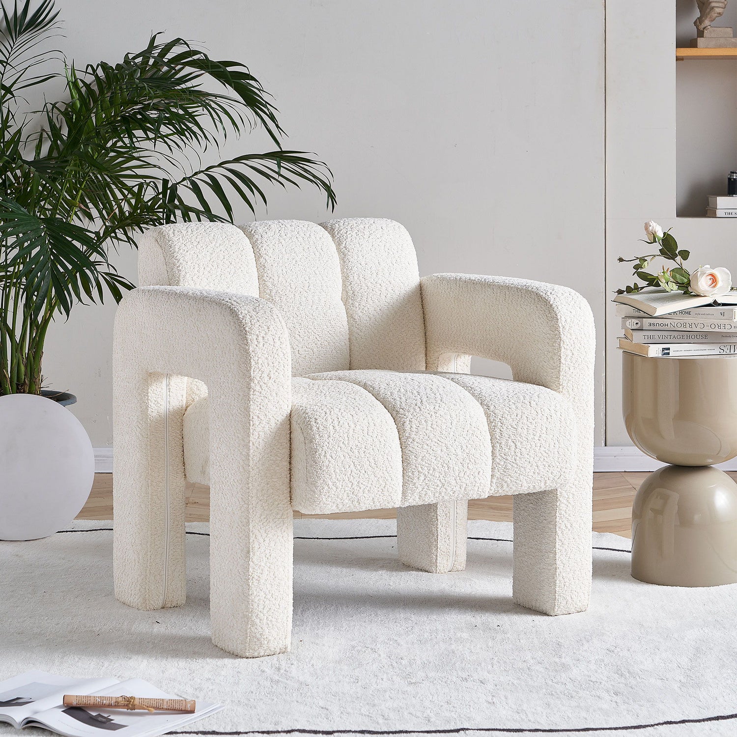 31.10&quot; Boucle Upholstered Accent Chair