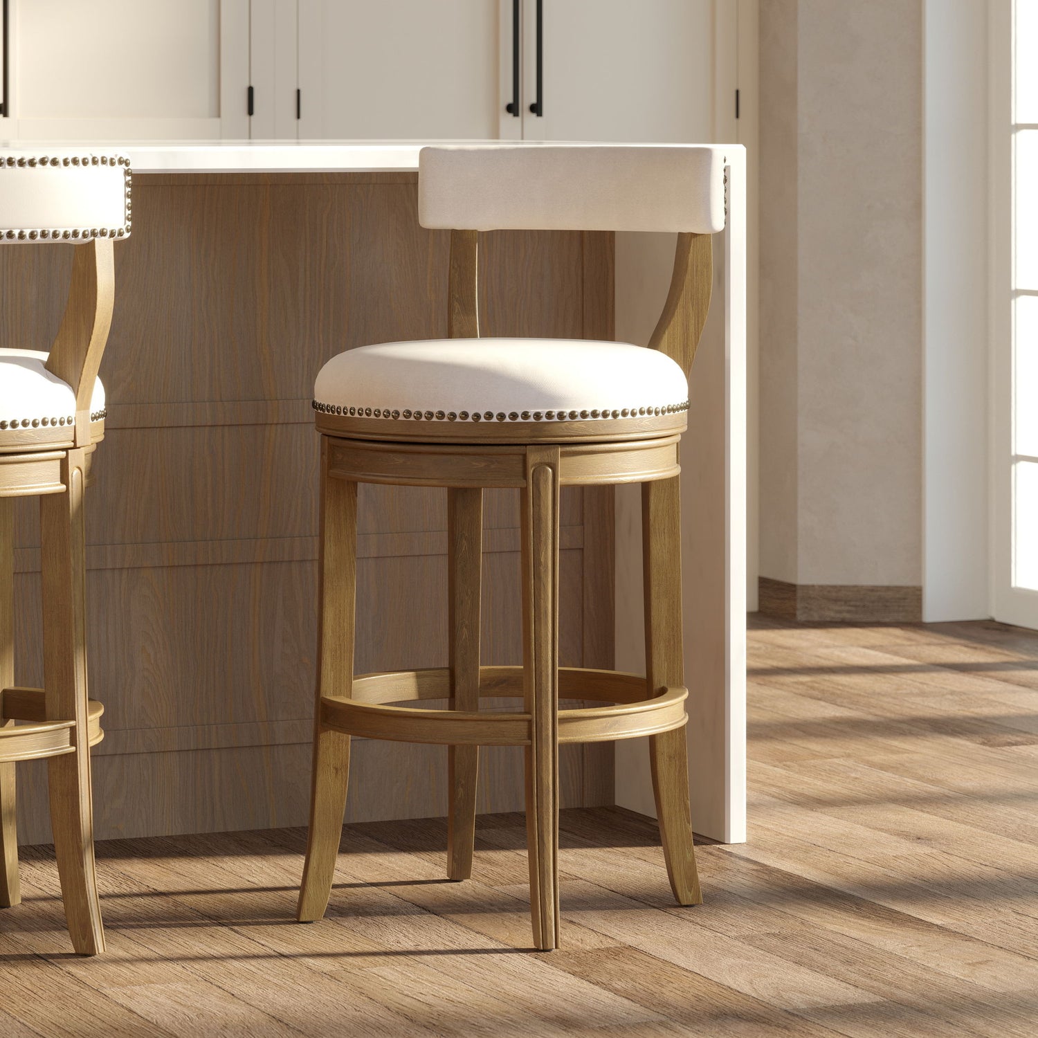 Stool &amp; Upholstered Seat And Back
