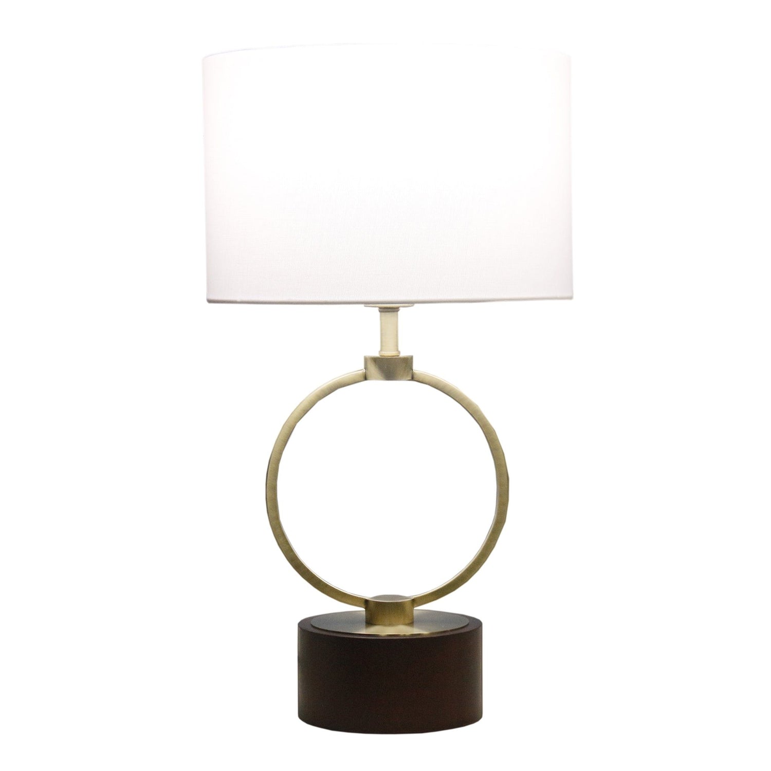 Bedroom Table Lamp With Circular Design - White