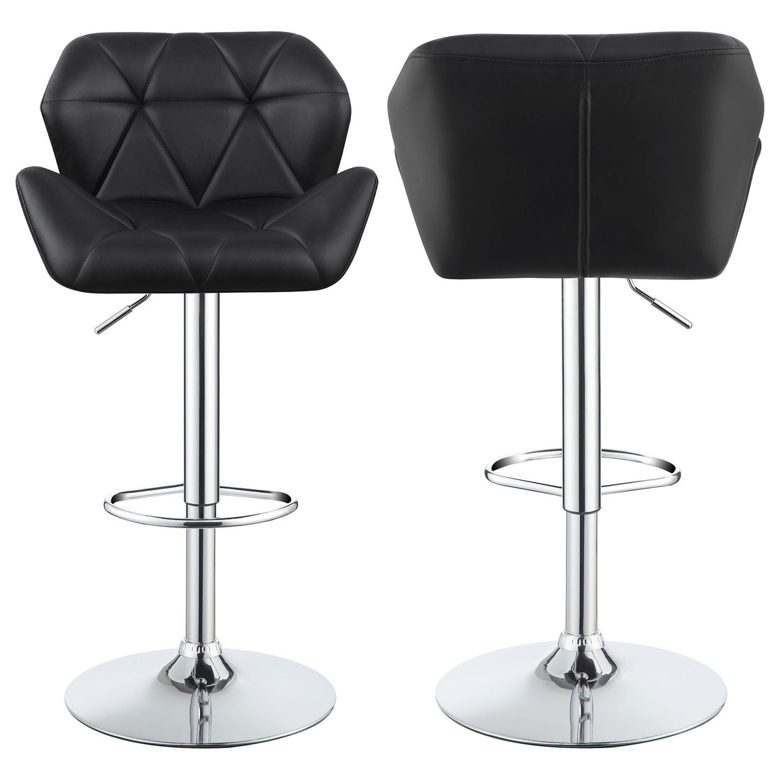 Adjustable Bar Stool With Height-Adjustable Base (Set of 2)