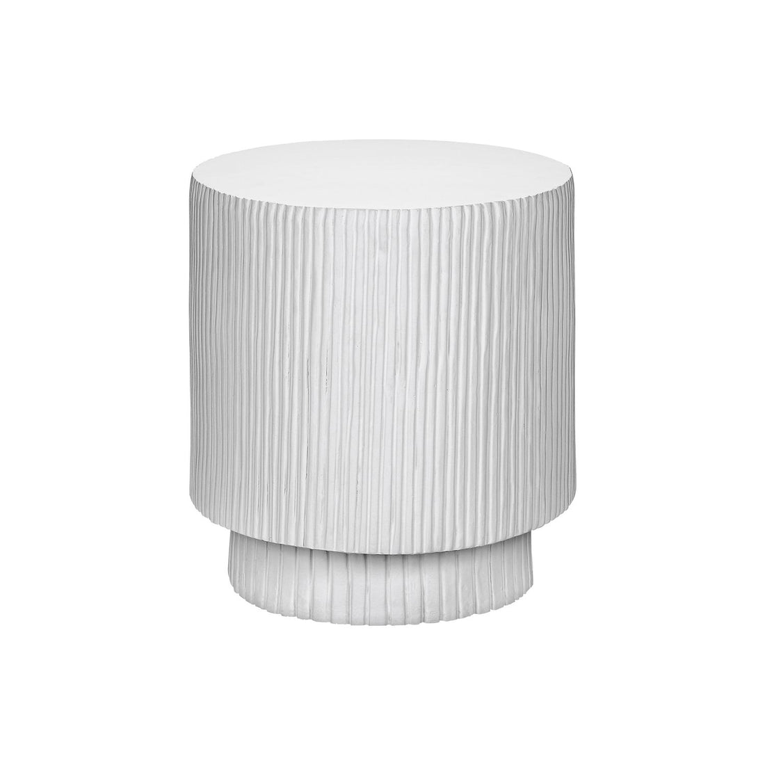 Round Accent Table, Indoor Outdoor - White