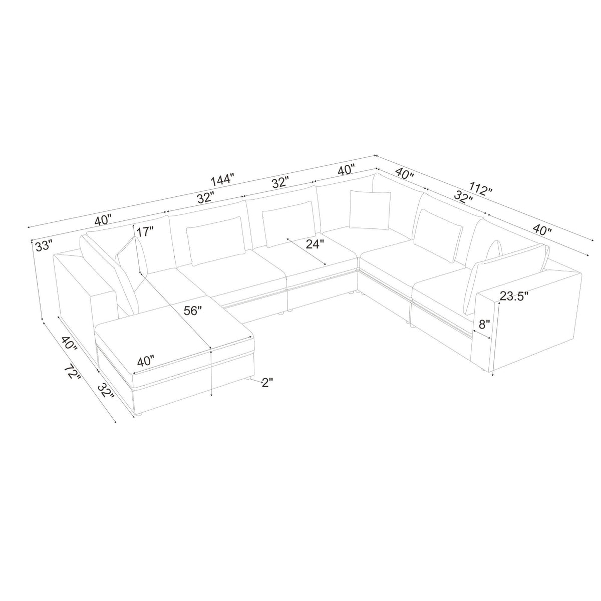 Upholstered Modular Sectional &amp; Custom Configuration