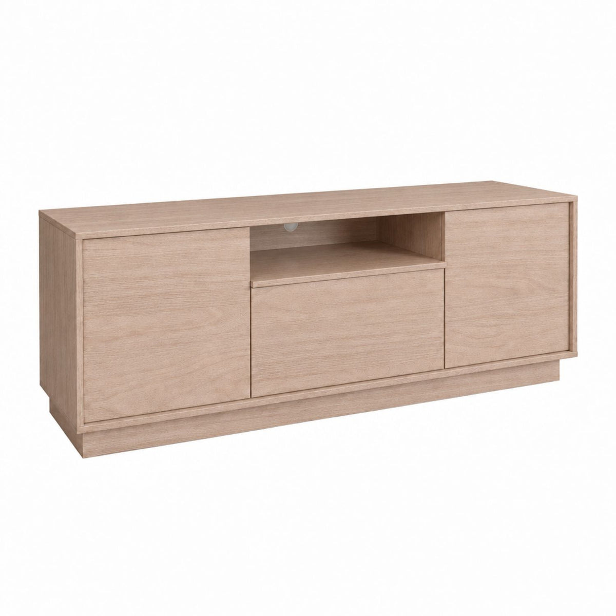 TV Stand For TVs Up To 65" &amp; 2 Doors, 1 Drawer And 1 Open Shelf - Walnut