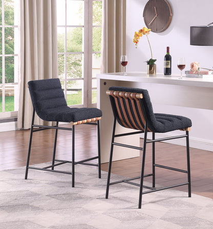 Lahni - 17&quot; Boucle Fabric Counter Height Chair