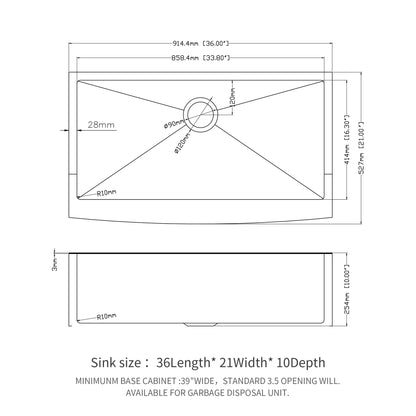 Farmhouse Kitchen Sink, Stainless Steel, Apron Front