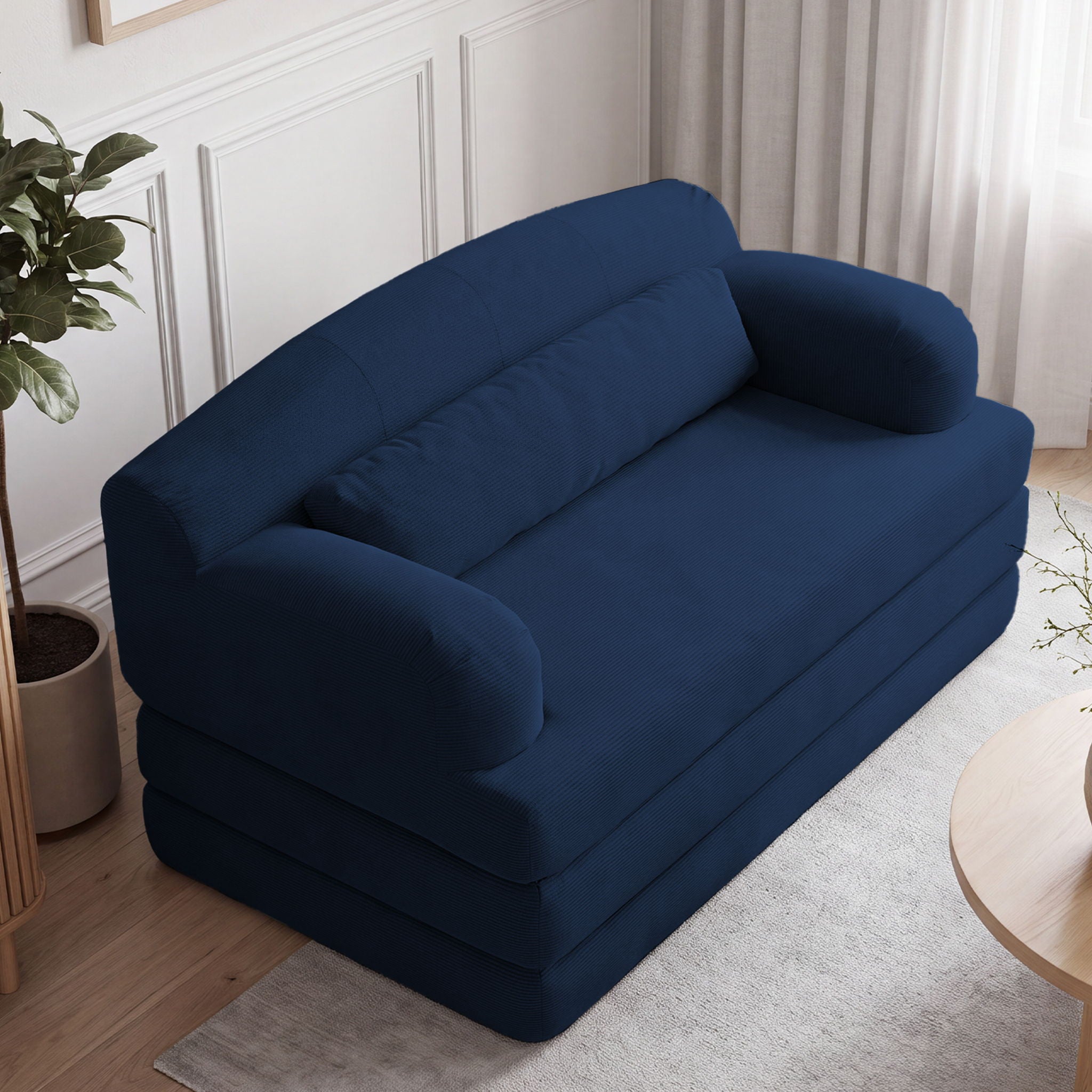 2 Seater Sofa Bed, Compact Foldable Floor Couch