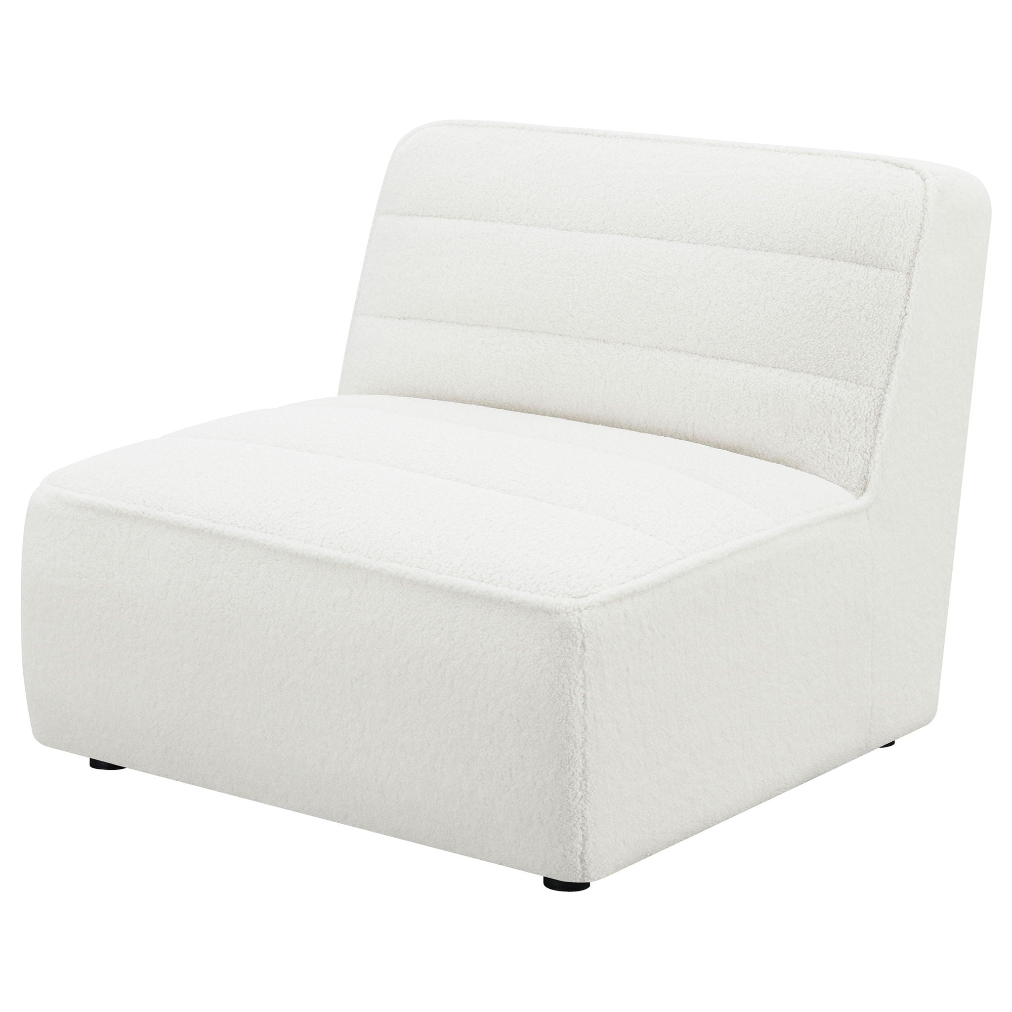 Bonnie - Upholstered Armless Chair With Channel Tufting - Ivory