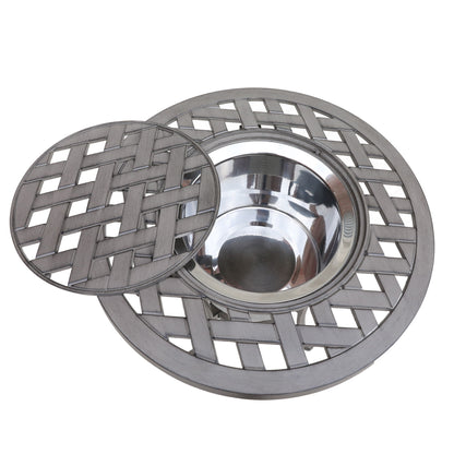 21&quot; Cast Aluminum Round Table With Ice Bucket