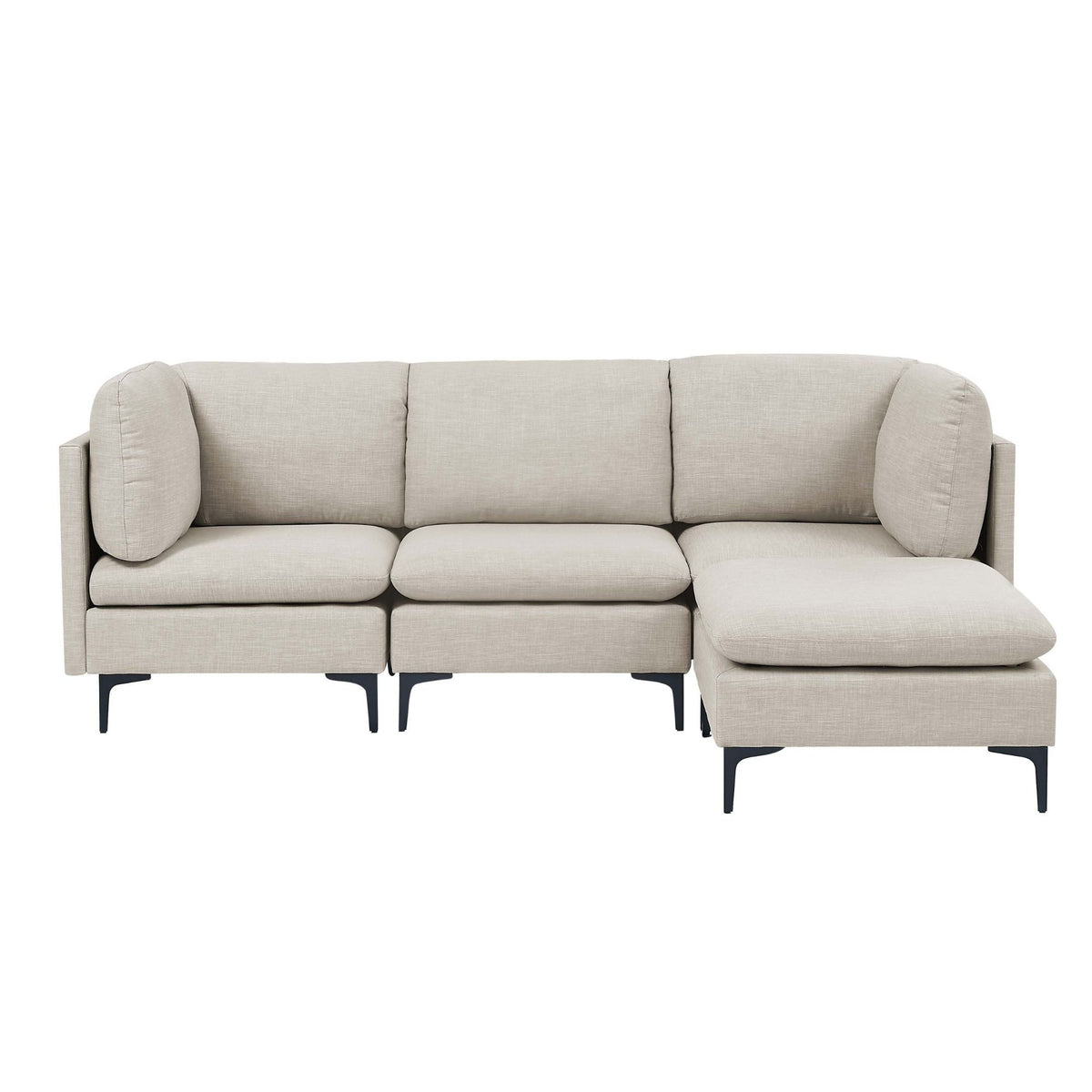 Upholstered Modular Sectional &amp; Tall Legs