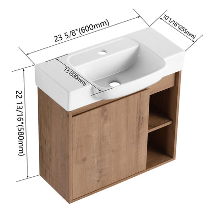 Wall Mounted Bathroom Vanity &amp; Sink &amp; Soft Close Door
