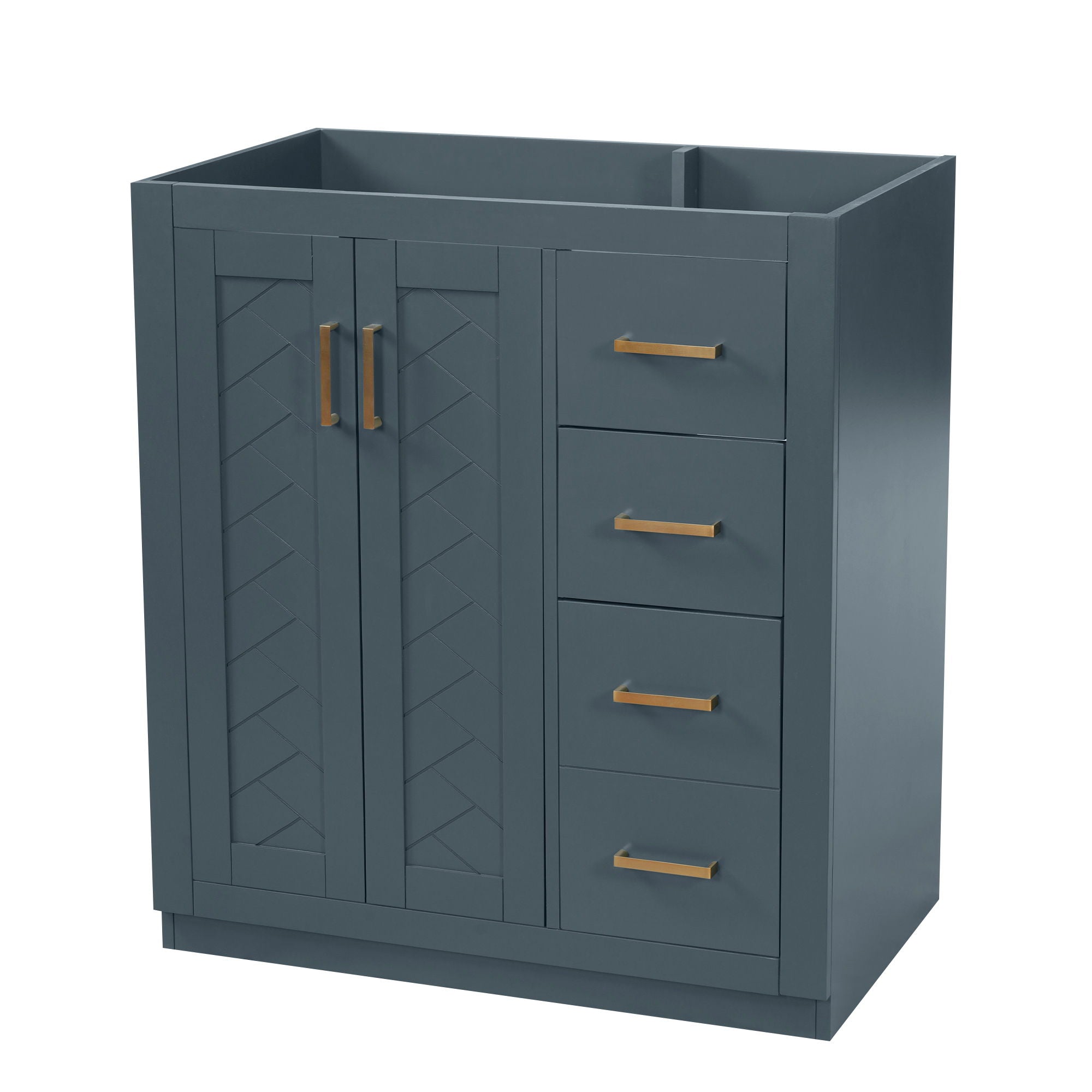 Retro Style Bathroom Vanity With 3 Drawers &amp; Soft-Closing Doors