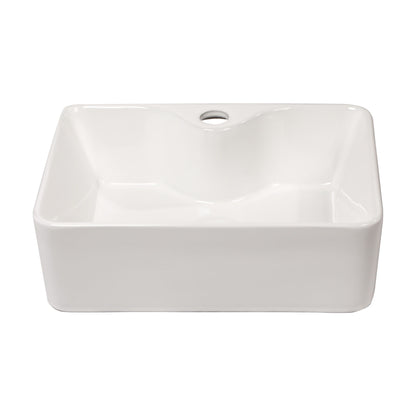 Modern Ceramic Rectangular Vessel Bathroom Sink With Sleek Design