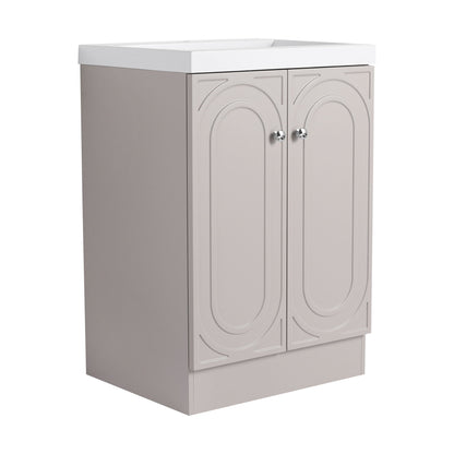 Contemporary Freestanding Bathroom Vanity With Resin Sink &amp; Soft-Close Cabinet Doors