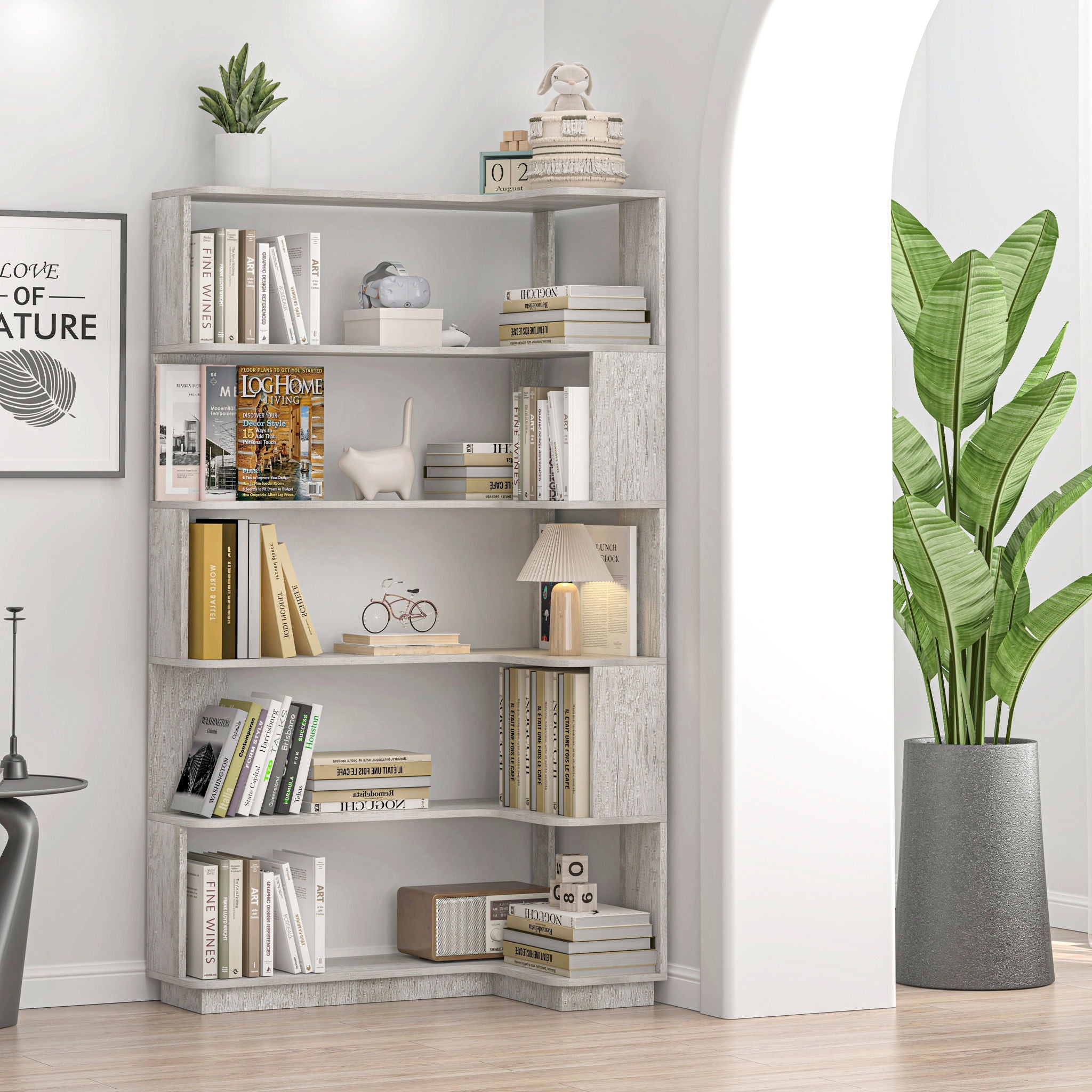 L-Shaped Corner Bookshelf