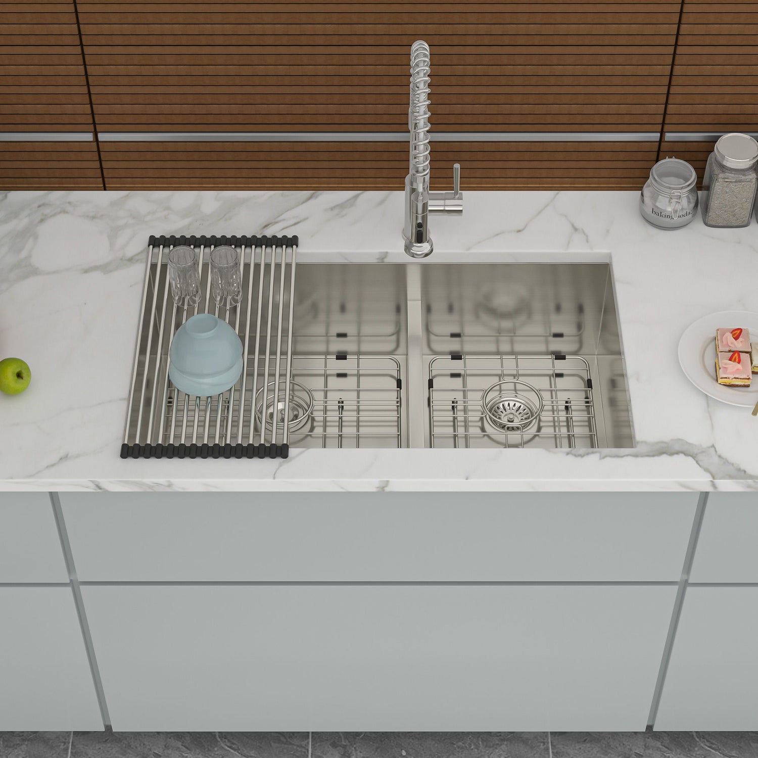 Modern Double Bowl Undermount Sink Design With 10&quot; Deep Basins