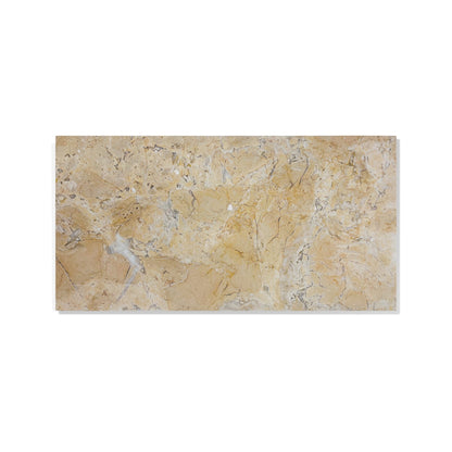 Marble Tile For Floor And Wall Honed 12 X 24&quot; Stone (Set of 4) - Beige / Gold