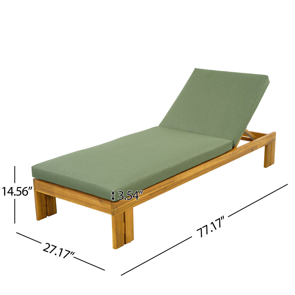 Outdoor Chaise Lounge Set &amp; Side Table, 5 Position Adjustable Patio Recliner