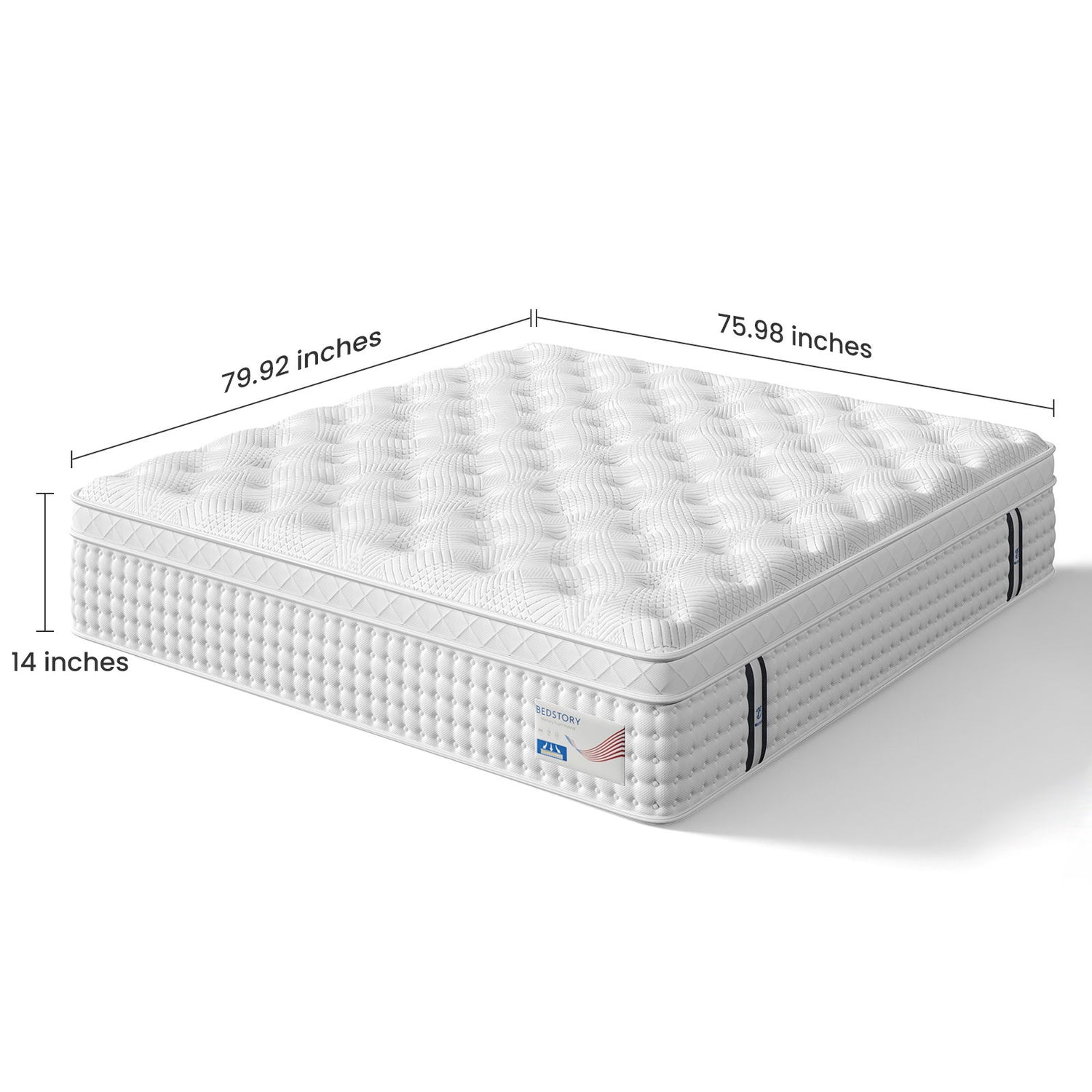 14" King Hybrid Mattress, Memory Foam &amp; Pocket Spring Bed, Medium Firm Comfort, Spine Support, Quiet &amp; Breathable - White