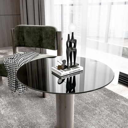 30&quot; Round Tempered Glass Table Top Glass 1 / 4&quot; Thick Round Polished Edge - Black