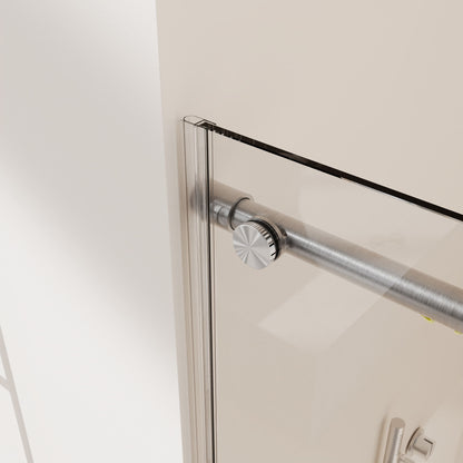 Frameless Single Sliding Soft Close Shower Doors, 5/16" Sgcc Tempered Glass