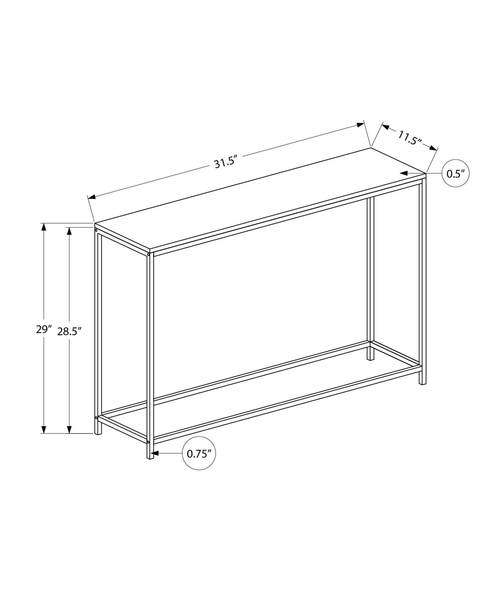 Accent Console Table For Entryway, Stable Support, Contemporary &amp; Modern