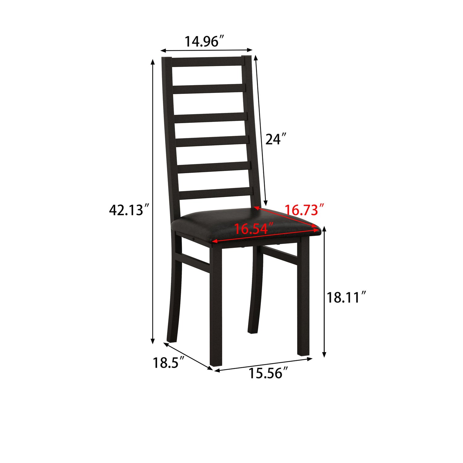 Metal Dining Chairs With Steel Legg, High Back Armless Design