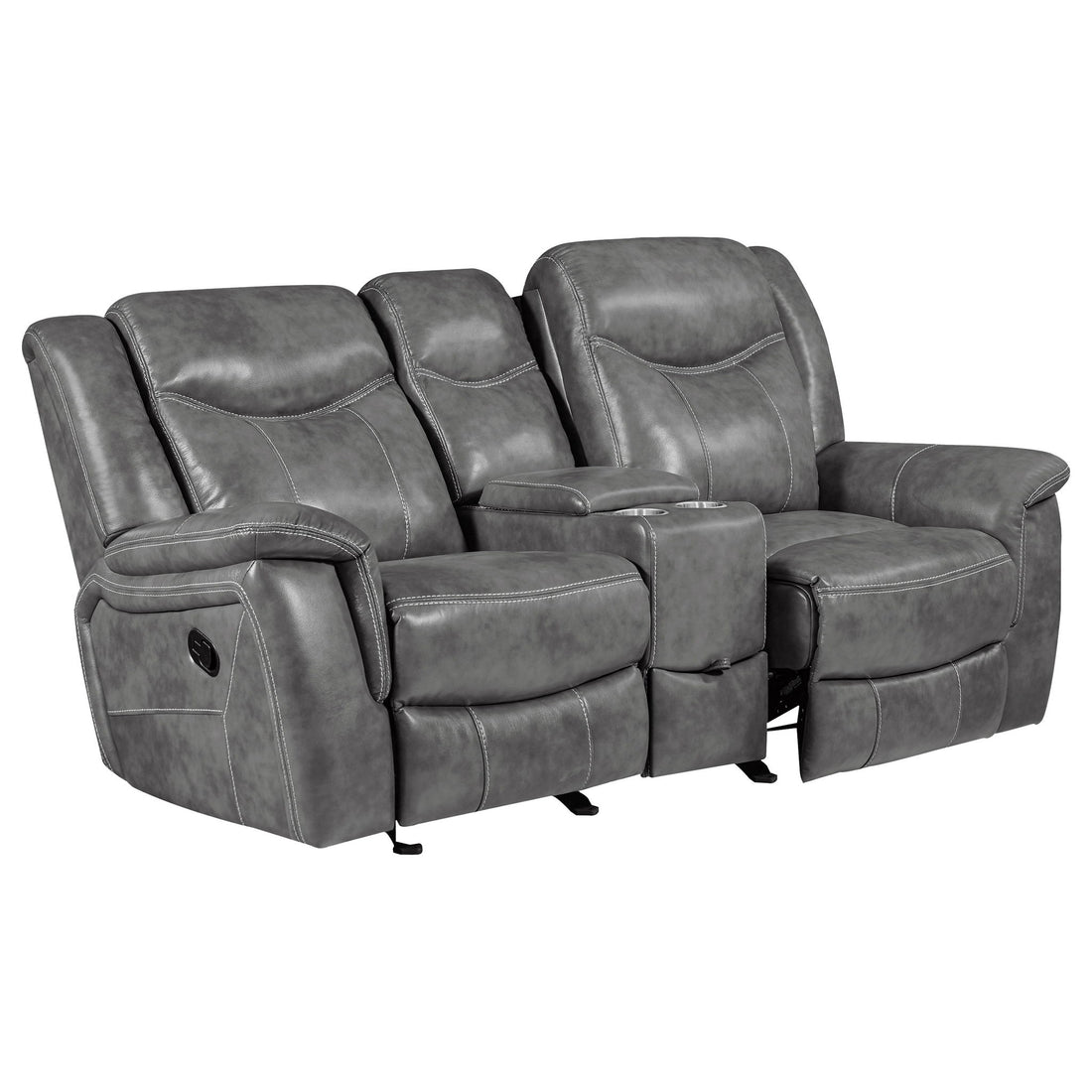 Carmen - Cool Motion Loveseat With Storage, With Reclining Function And Built In Storage - Gray