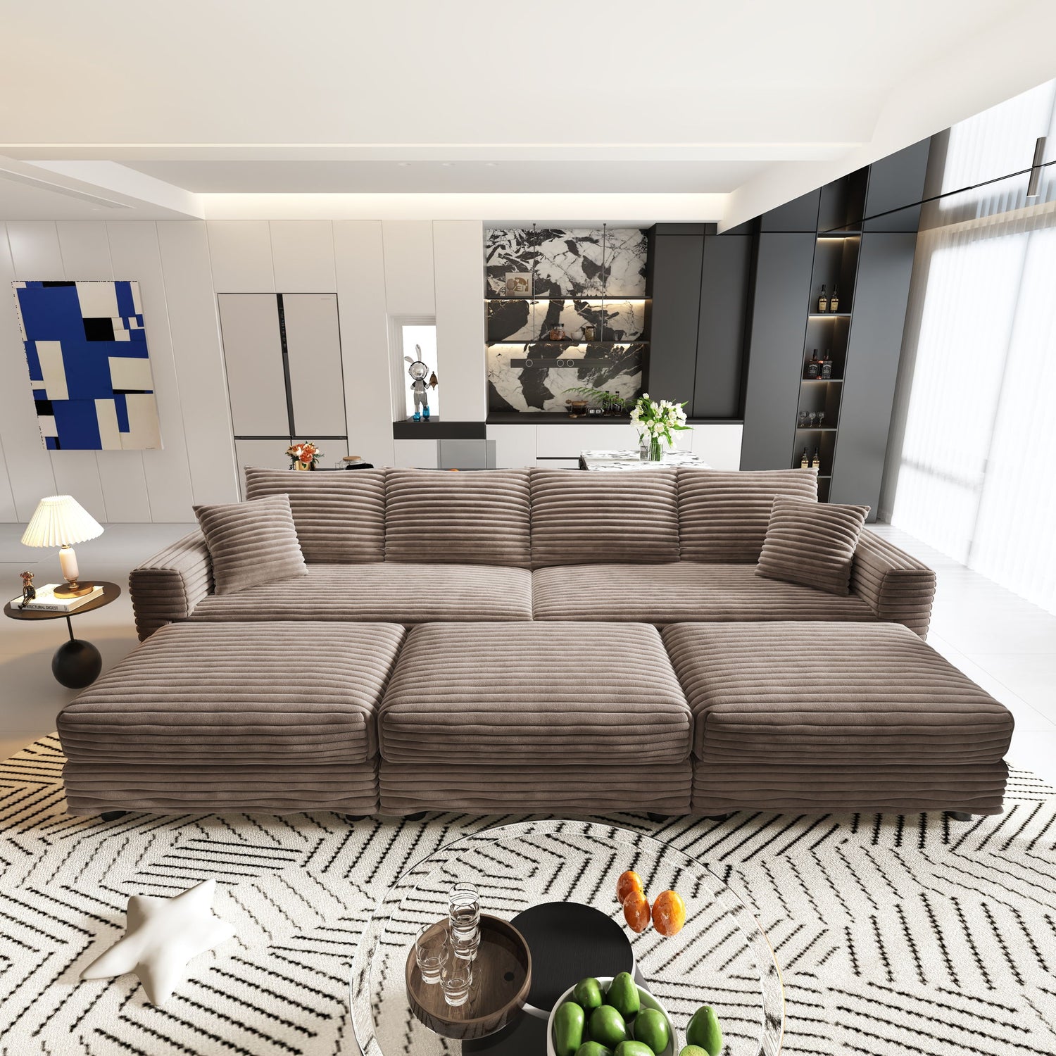 Modern Comfy Upholstered Sofa Cloud Couch &amp; Deep Seat Couches