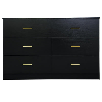 Modern 6 Drawer Dresser For Bedroom, Ample Storage Wide Chest Of Drawers, Sturdy &amp; Safe